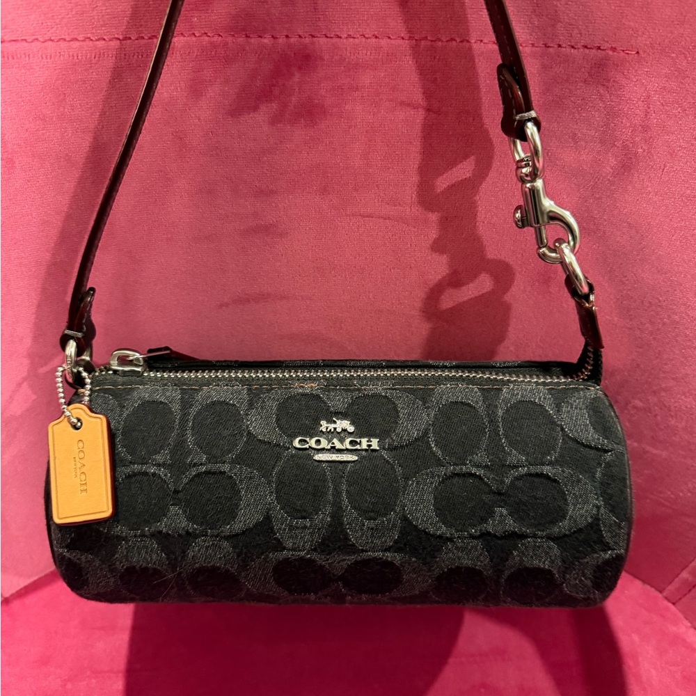 Coach Black Signature Cylinder bag